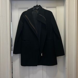 Black wool blend pea coat